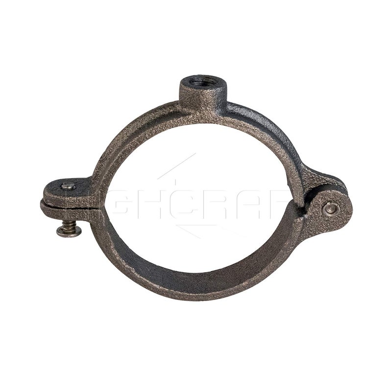 HIGHCRAFT HINGB-34-10 Industrial Decor Hinged Split Ring Pipe Hanger 3/4 in. Malleable Iron, with 3/8 in. Rod Fitting, Vintage Mounting Bracket for Tubing, Shower Curtain, Tiki Torch (10 Pack) - Image 3